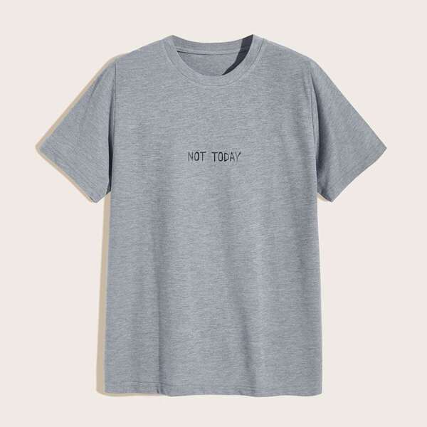 

Men Letter Print Short Sleeve Tee