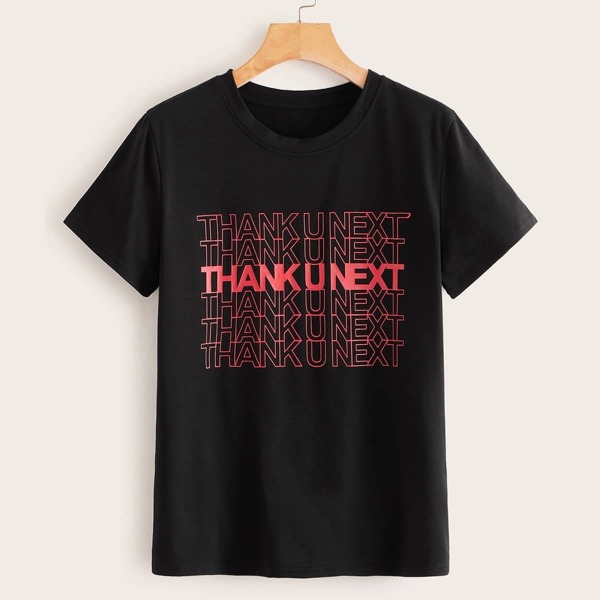 

Letter Graphic Round Neck Tee