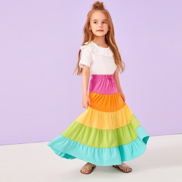 

Toddler Girls Rainbow Striped Skirt