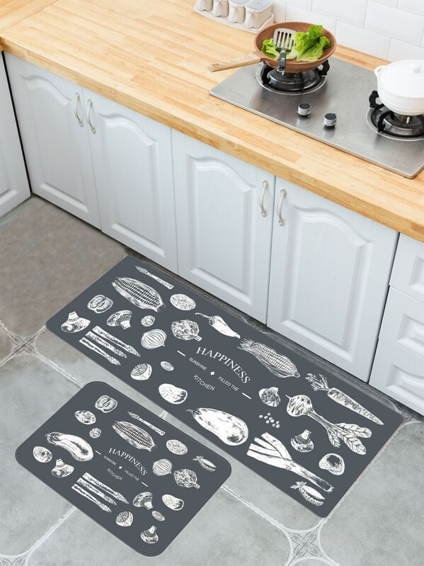 

Vegetable Print Kitchen Floor Mat 1pc, Multicolor