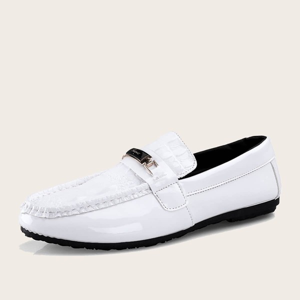 

Men Snaffle Detail Croc Embossed Loafers
