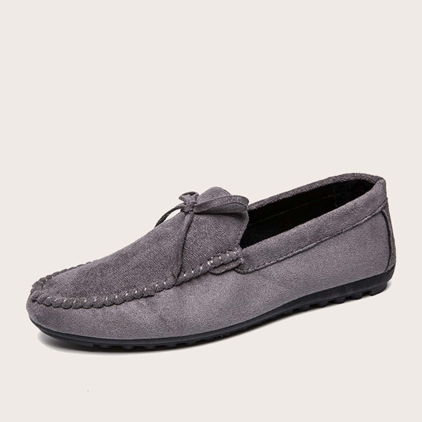 

Men Bow Decor Suede Slip On Loafers