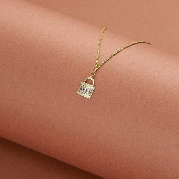 

Mini Lock Rhinestone Necklace