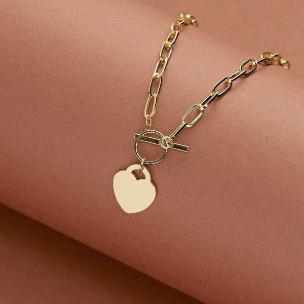 

Chain Heart Necklace, Gold