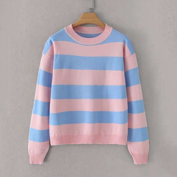 

Colorblock Dropped Shoulder Sweater