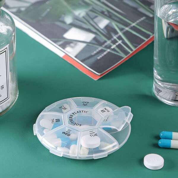 

7 Grid Weekly Pill Storage Box 1pc, White