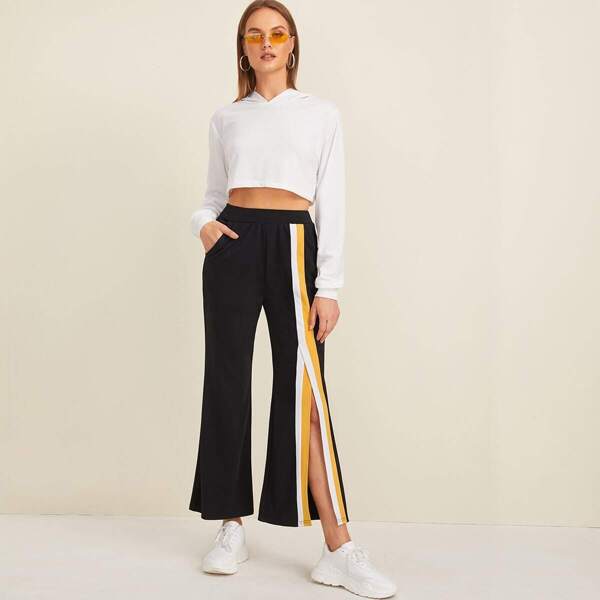 

Contrast Panel Split Pocket Side Pants