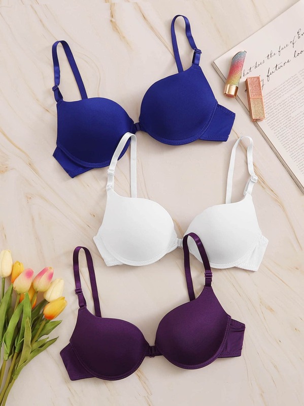 

Push Up Underwire Bra Set 3pack, Multicolor