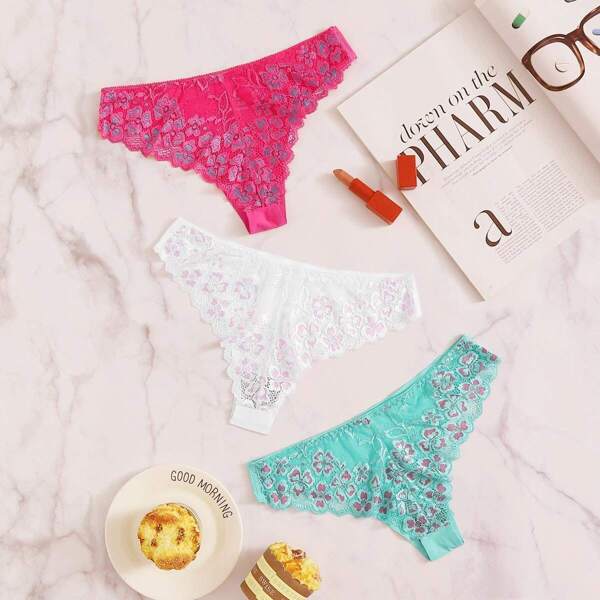 

Floral Lace Panty Set 3pack
