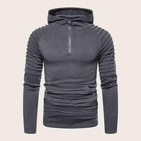 

Men Quarter Zipper Raglan Sleeve Hoodie