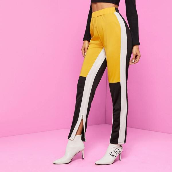 

Colorblock Zip Hem Pants