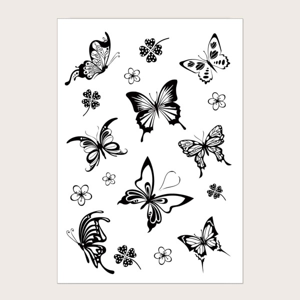 

Butterfly Pattern Tattoo Sticker 1sheet