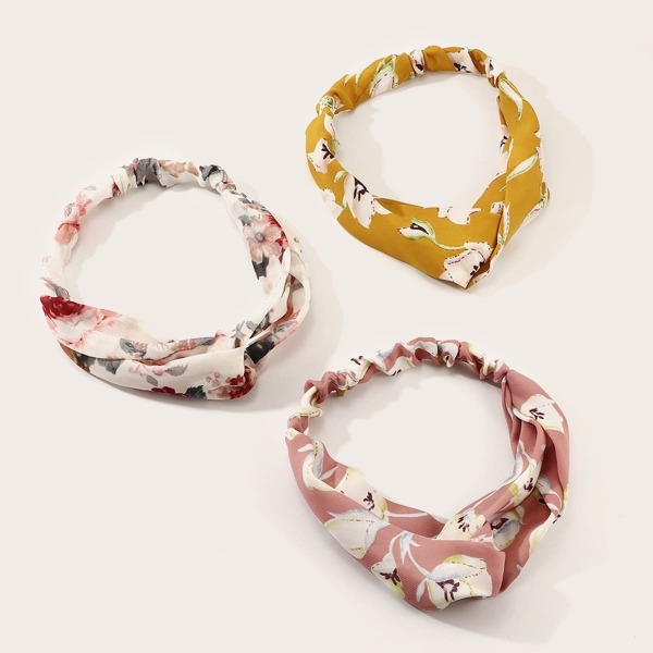 

Girls Floral Pattern Headband 3pcs