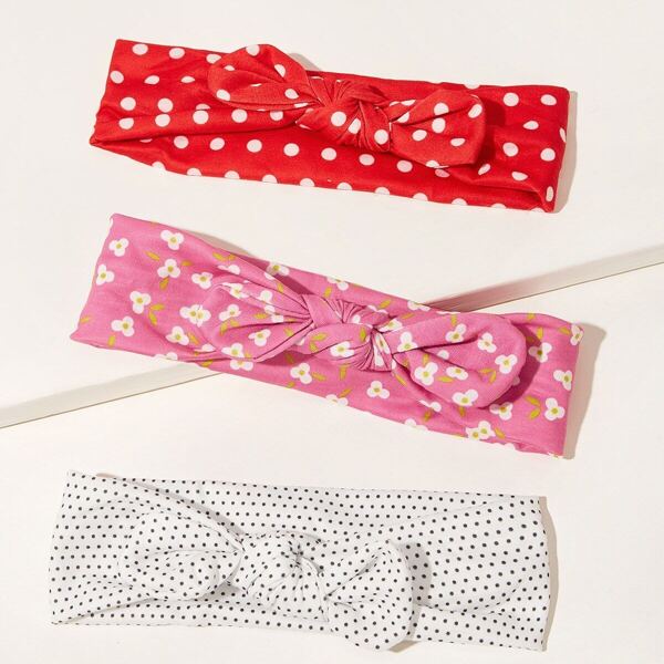

Baby Polka Dot Pattern Bow Knot Headband 3pcs