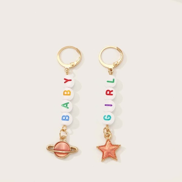 

Toddler Girls Planet & Star Drop Earrings 1pair