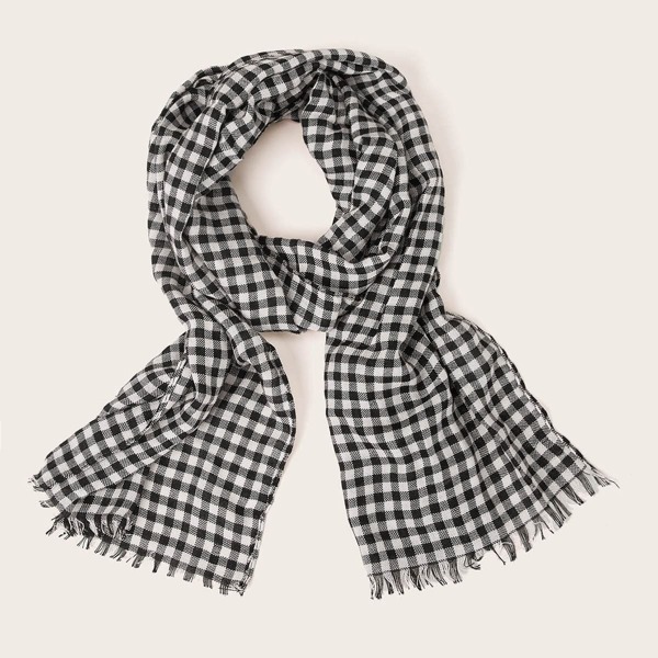 

Toddler Kids Gingham Pattern Scarf