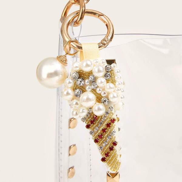

Faux Pearl & Rhinestone Decor Bag Charm