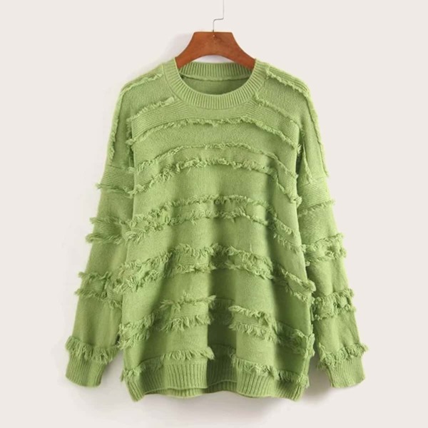 

Frayed Detail Dropped Shoulder Sweater
