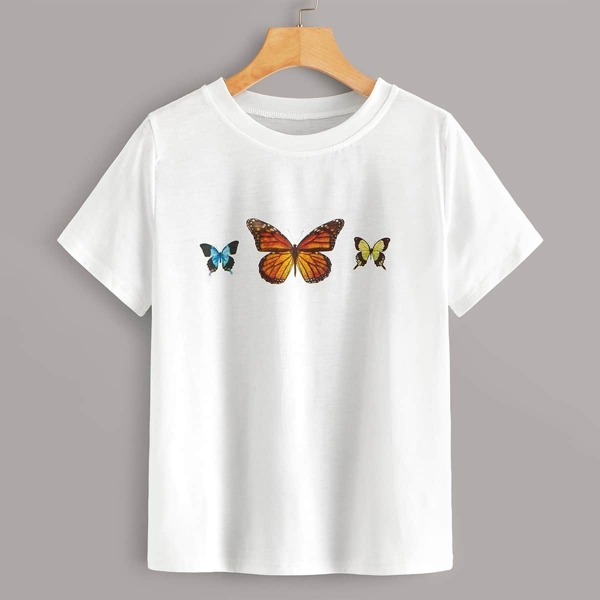

Butterfly Print Short Sleeve Tee