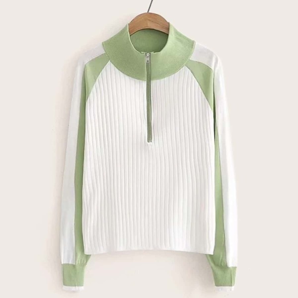 

Contrast Raglan Sleeve Half Zip Jumper