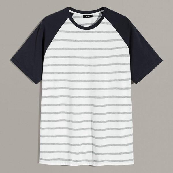 

Men Raglan Sleeve Striped Tee