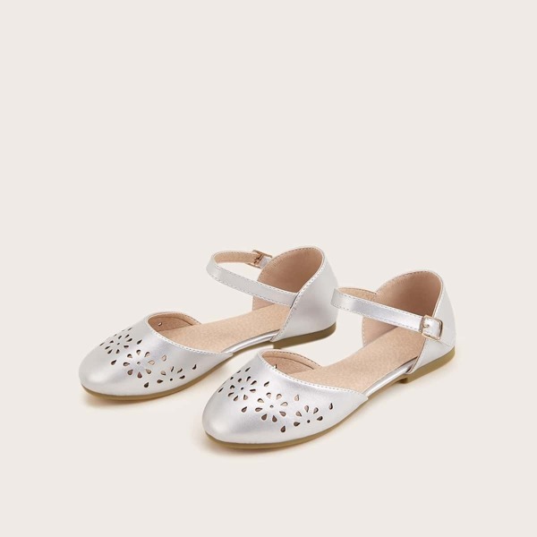 

Girls Metallic Hollow Out Flats