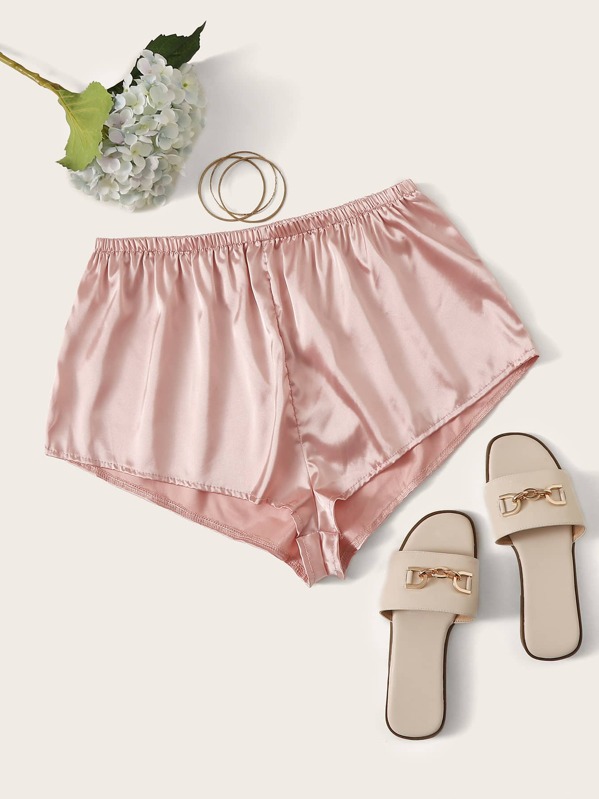 

Plus Satin Shorts, Pink