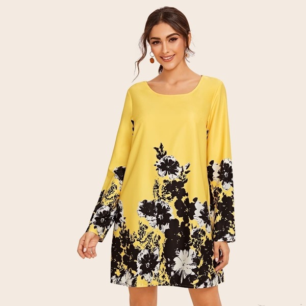 

Random Floral Print Tunic Dress