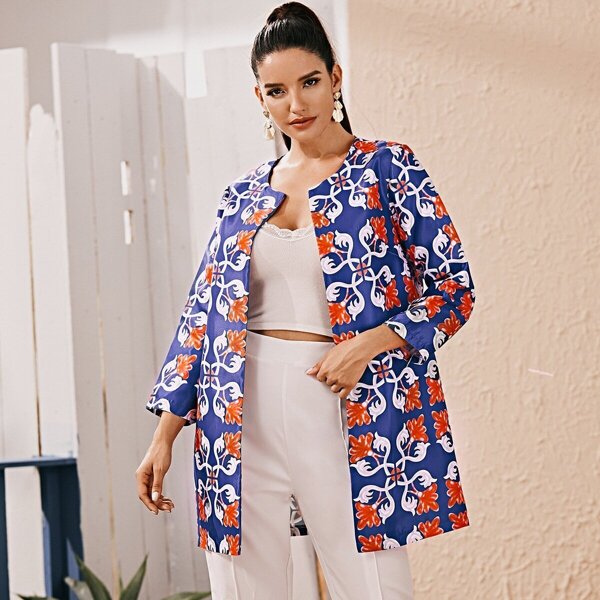 

Allover Floral Print Outerwear
