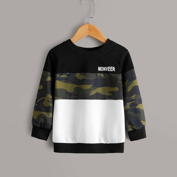 

Toddler Boys Cut And Sew Camo Pattern Sweatshirt
