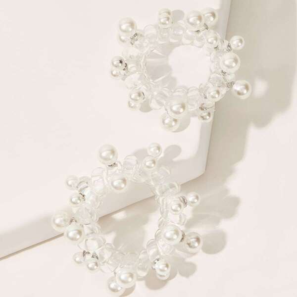 

Faux Pearl Design Hair Tie 2pcs