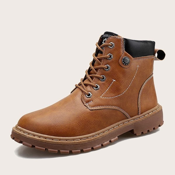 

Men Lace-up Front Lug Sole Boots