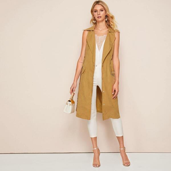 

Self Tie Dual Pocket Suede Vest