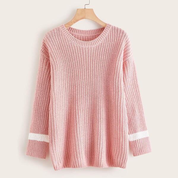 

Drop Shoulder Panel Sweater