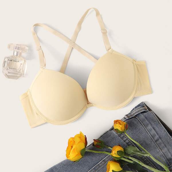 

Crisscross Back Push Up Underwire Bra