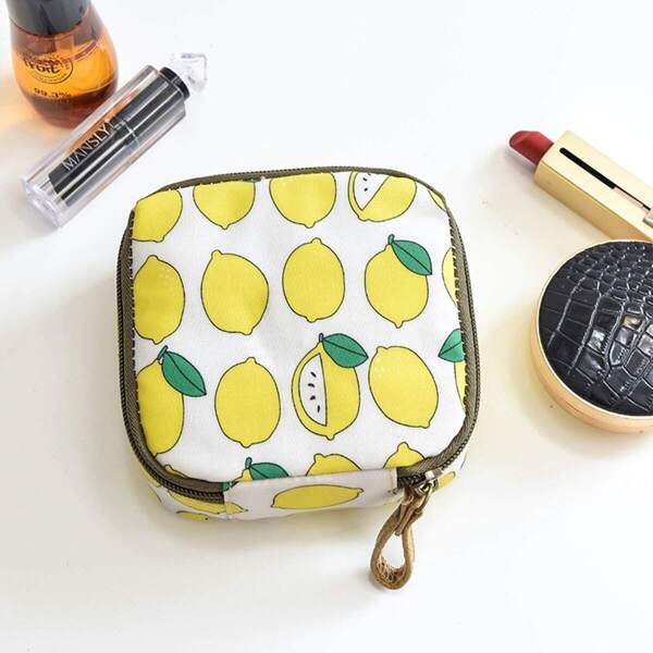 

Lemon Print Square Storage Bag