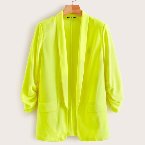 

Neon Lime Shawl Collar Blazer