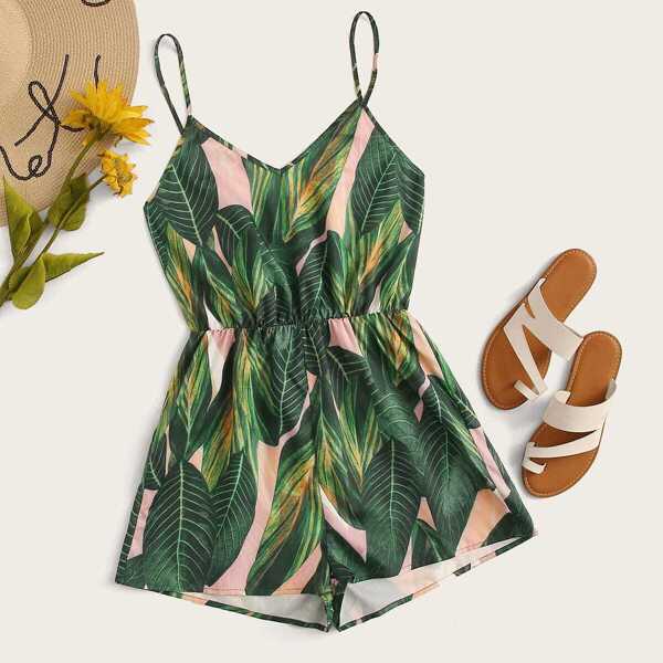 

Botanical Print Cami Romper