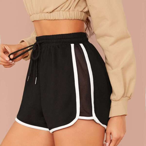 

Contrast Binding Mesh Insert Track Shorts