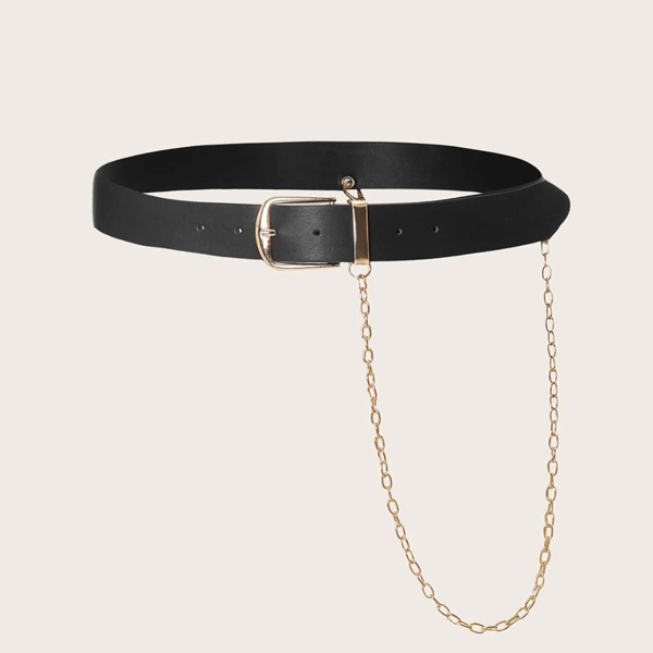 

Men Chain Decor Buckle Belt