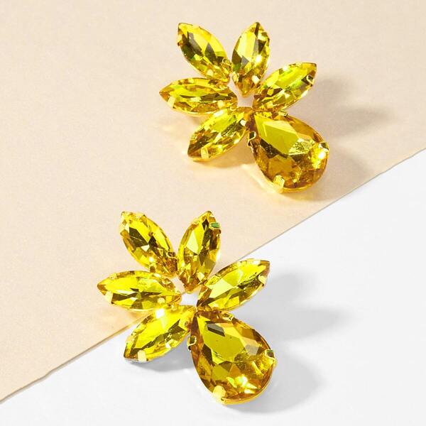 

Gemstone Pineapple Design Stud Earrings 1pair, Yellow