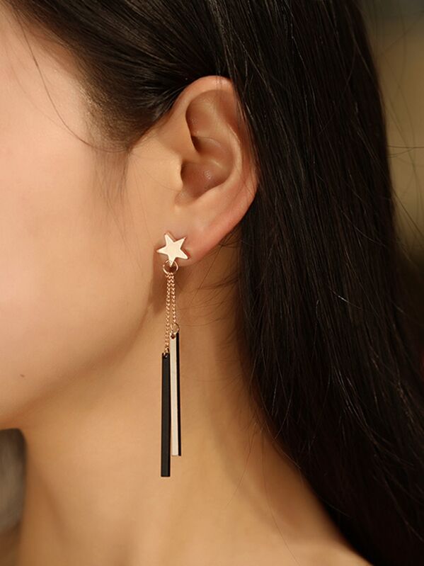 

Star Decor Bar Drop Earrings 1pair, Multicolor