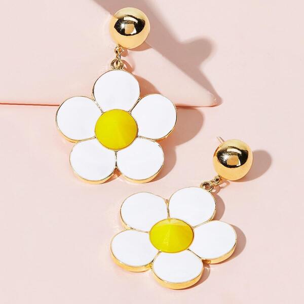 

Ball Decor Daisy Drop Earrings 1pair, Multicolor