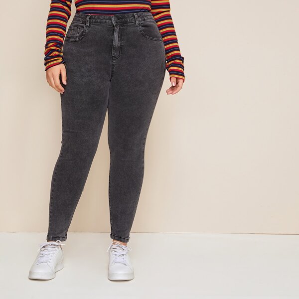 

Plus Grey Wash Skinny Jeans