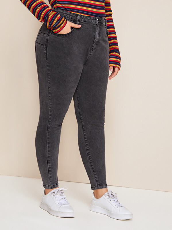 

Plus Grey Wash Skinny Jeans, Carol