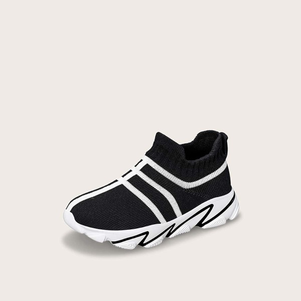 

Toddler Girls Two Tone Slip On Knit Trainers
