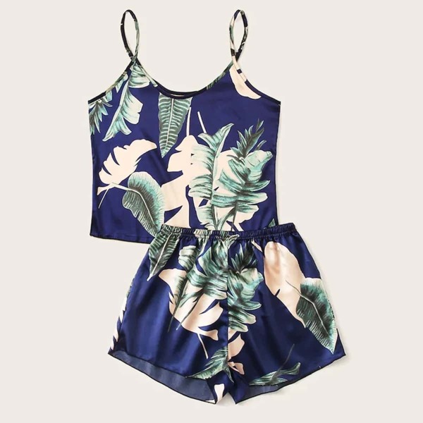 

Plus Tropical Cami Satin Pajama Set