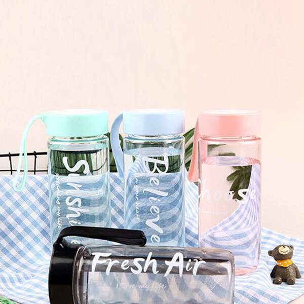 

Portable Slogan Print Water Bottle 1pc