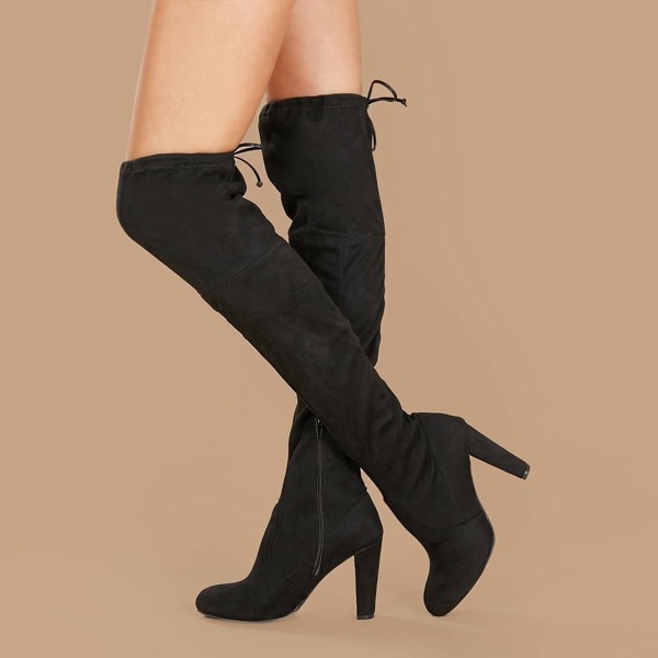 

Almond Toe Stretchy Suede Over The Knee Boots