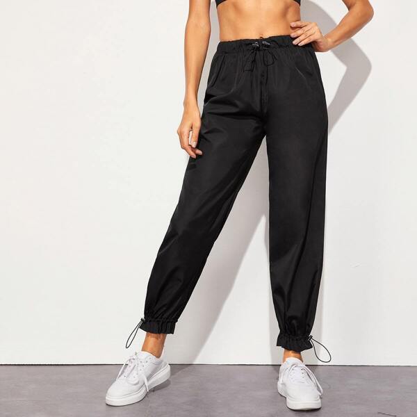 

Solid Drawstring Detail Sports Pants